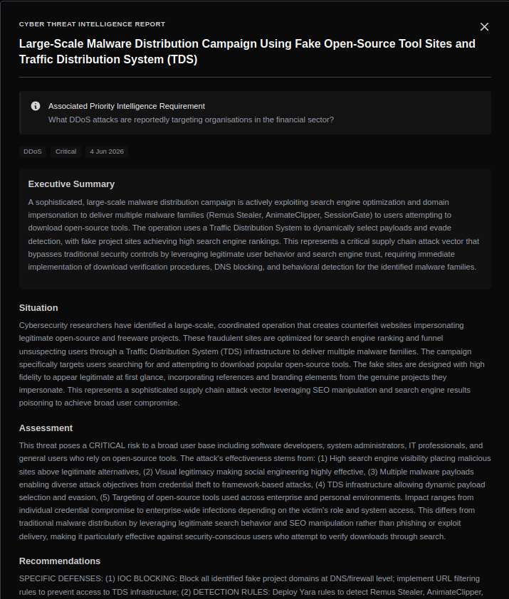 AI-generated CTI report