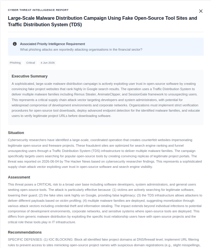 AI-generated CTI report